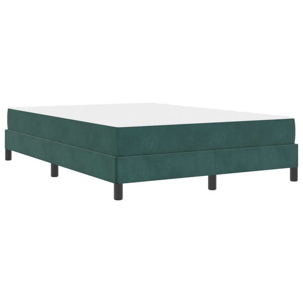vidaXL Letto a molle con materasso Verde Scuro 140 x 190 cm Tessuto
