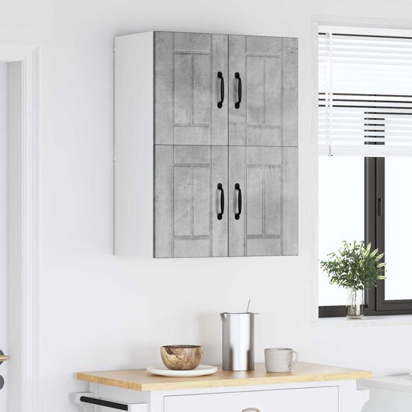 vidaXL Armadi a pareti per cucina 2 pcs Grigio cemento 60 x 31 x 40 cm