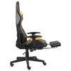 vidaXL Sedia da Gaming Girevole con Poggiapiedi Oro in PVC