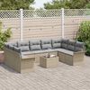 vidaXL Set Divano da Giardino con archiviazione 10 pcs Nero polyrattan