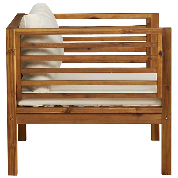 vidaXL Sedia da Giardino con Cuscino Crema in Legno Massello di Acacia