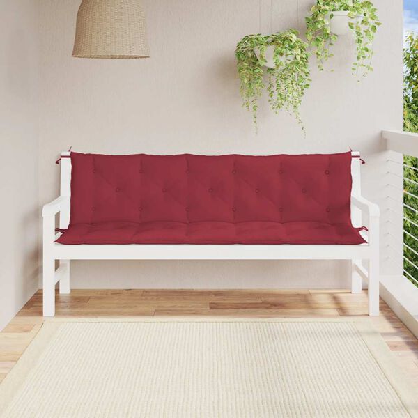 vidaXL Cuscino per Panca Rosso Vino 180x(50+50)x7 cm in Tessuto Oxford