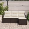 vidaXL Set di divani con cuscino 4 pcs Marrone e Crema polyrattan