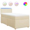vidaXL Giroletto a Molle con Materasso Crema 90x190 cm in Tessuto