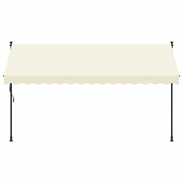 vidaXL Tenda da Sole Retrattile Crema 350x150 cm in Tessuto e Acciaio