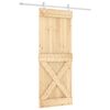 vidaXL Porta Scorrevole con Set Hardware 80x210 cm Legno Massello Pino