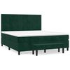 vidaXL Giroletto a Molle con Materasso Verde Scuro 180x200 cm Velluto