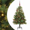 vidaXL Albero di Natale artificiale pieghevole con coni Verde 150 cm