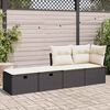 vidaXL Set Divani da Giardino con Cuscini 2 pz Nero Polyrattan Acacia