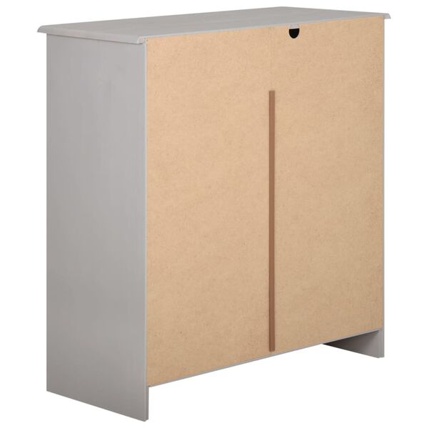 vidaXL Cassettiera Grigia 75x35x80 cm in Legno Massello di Pino