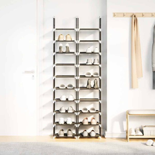 vidaXL Scarpiere a 10 Livelli 2 pz 33x33x174 cm in Tessuto Non Tessuto