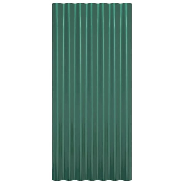 vidaXL Pannelli Tetto 12pz Acciaio Zincato Verde 80x36 cm