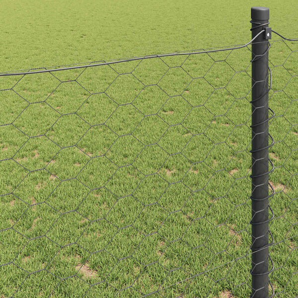 vidaXL Recinzione Esagonale Grigio 1.6 x 10 m Acciaio