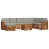 vidaXL Set di divani da esterno 9 pz Grigio Naturale e Chiaro