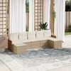vidaXL Set Divani da Giardino 7 pz con Cuscini Beige in Polyrattan