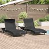 vidaXL Lettino da sole 3 pcs Nero 197 x 70 x 82 cm polyrattan