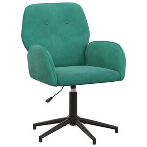 vidaXL Sedia da scrivania girevole 54 x 55 x 90 cm Turchese Velluto