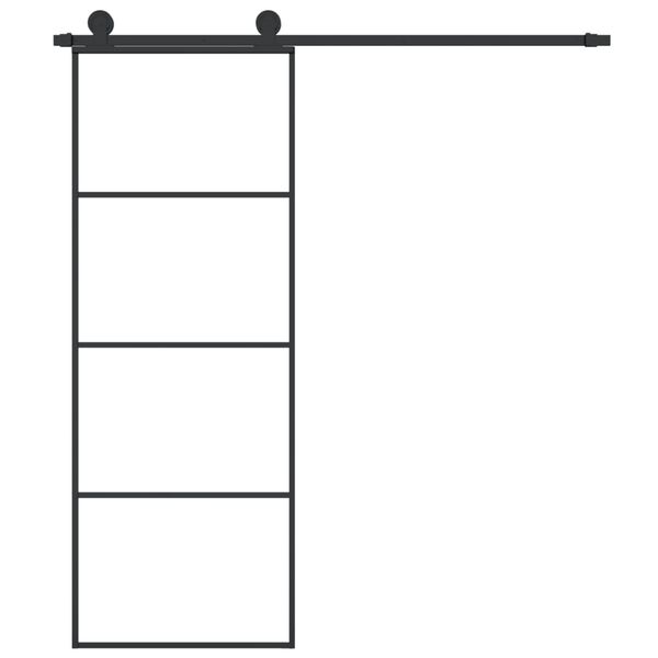 vidaXL Porta Scorrevole con Ferramenta 76x205cm Vetro ESG Alluminio