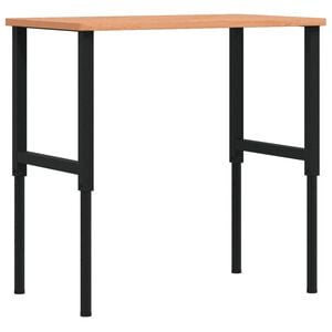 vidaXL Banco da Lavoro 100x60x(71,5-98) cm Legno Faggio Rettangolare