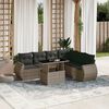 vidaXL Set Divani da Giardino 7 pz con Cuscini Grigio in Polyrattan