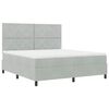vidaXL Letto a molle con materasso Grigio chiaro 180 x 200 cm Tessuto