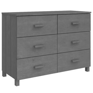 vidaXL Credenza HAMAR Grigio Scuro 113x40x80 cm Legno Massello di Pino