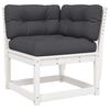 vidaXL Divano Angolare Giardino Cuscini Bianco 73x73x78 Massello Pino