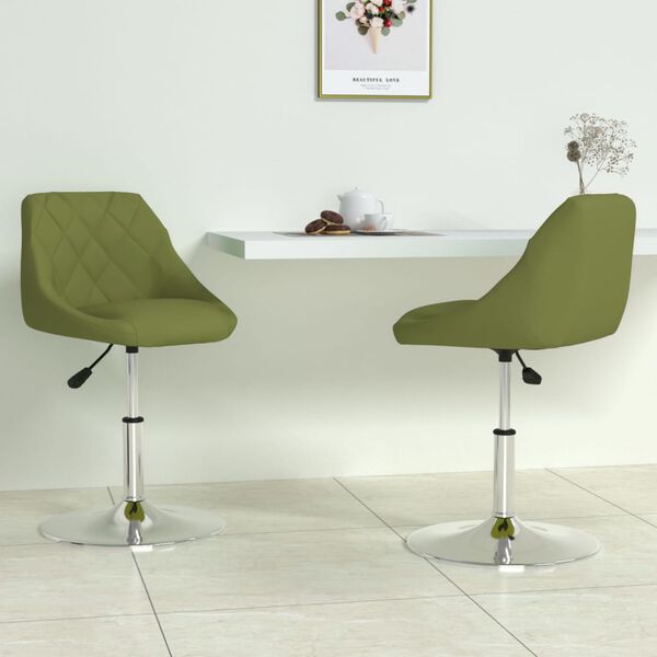 vidaXL Sedie da Pranzo Girevoli 2 pz Verde Chiaro in Velluto