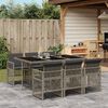 vidaXL Set da Pranzo da Giardino 7 pz con Cuscini in Polyrattan Grigio