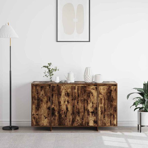 vidaXL Credenza Rovere fumé 135 x 41 x 75 cm Legno multistrato