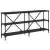 vidaXL Tavolo consolle Rovere Nero 160 x 30 x 75 cm