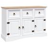 vidaXL Credenza in Legno di Pino Messicano Corona Bianco 132x43x78 cm