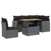 vidaXL Set Divano da Giardino 6 pz con Cuscini Nero in Polyrattan