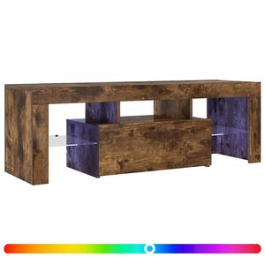 vidaXL Mobile Porta TV con Luci LED Rovere Fumo 120x35x40 cm