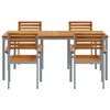 vidaXL Set da Pranzo per Giardino 5 pcs Grigio