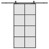 vidaXL Porta Scorrevole con Ferramenta Nera 102,5x205 cm in Vetro ESG