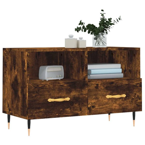 vidaXL Mobile Porta TV Rovere Fumo 80x36x50 cm in Legno Multistrato