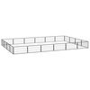 vidaXL Box Cani 20 Pannelli Nero 100x50 cm Acciaio Verniciato Polvere
