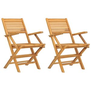 vidaXL Sedie pieghevoli 2 pezzi 55x62x90 cm Legno massello di teak