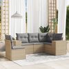 vidaXL Set Divano da Giardino 5 pz con Cuscini Beige in Polyrattan