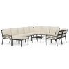 vidaXL Set Salotto da Giardino 11pz con Cuscini Sabbia in Acciaio