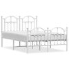 vidaXL Giroletto con Testiera e Pediera Metallo Bianco 120x190 cm