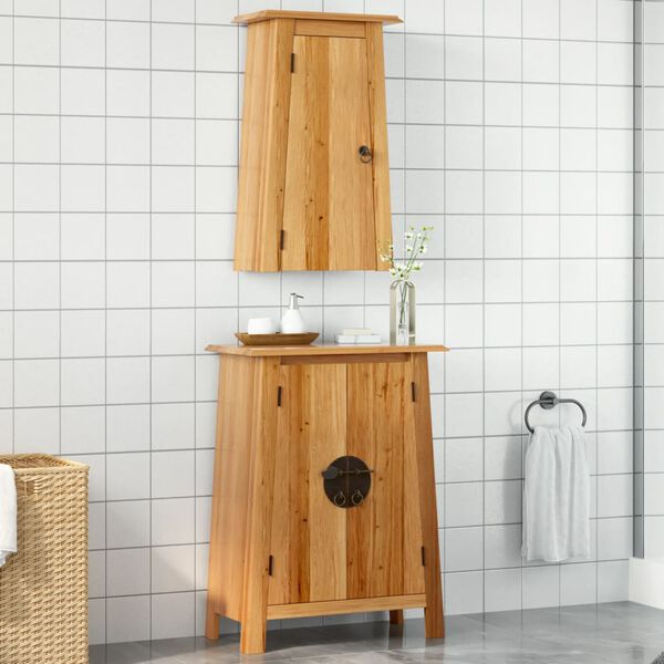 vidaXL Set Mobili da Bagno 2 pz in Legno Massello di Pino
