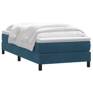 vidaXL Giroletto a Molle con Materasso Blu Scuro 80x210 cm Velluto