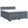 vidaXL Giroletto a Molle con Materasso Grigio Scuro 200x200 cm Velluto