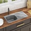 vidaXL Lavello da Cucina con Filtro e Sifone in Acciaio Inox