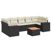 vidaXL Set Divani da Giardino con Cuscini 8 pz Nero in Polyrattan