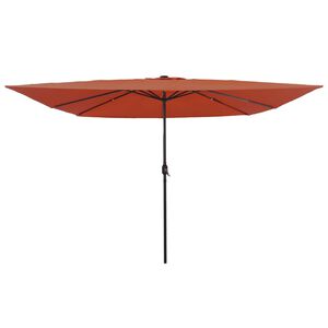 vidaXL Ombrello da giardino Rosso e Nero 295 x 295 x 245 cm