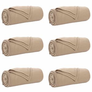 vidaXL Coperte da Pile 6 pz Cammello 170 x 130 cm 1.97 kg Panno