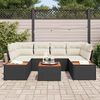 vidaXL Set Divano da Giardino con cuscino 7 pcs Nero Poly Rattan
